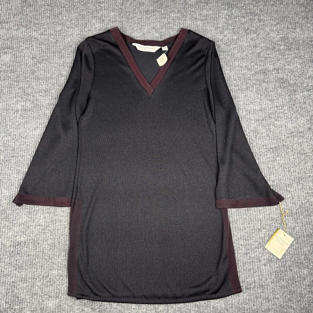 Vtg Victorias Secret Tunic Womens M Sleep Top Loungewear Semi Sheer Bell Sleeves